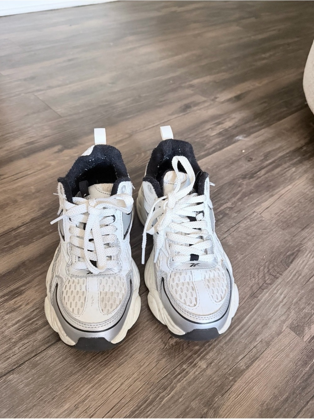 Reebok White and Black Running Sneakers
